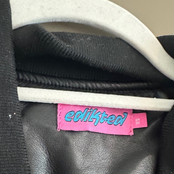 Edikted Black Leather Jacket - Picture 3 of 5